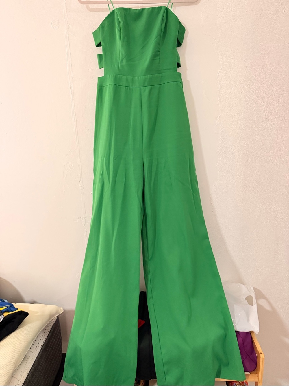 DO+BE Vibrant Green Strapless Wide-Leg Jumpsuit